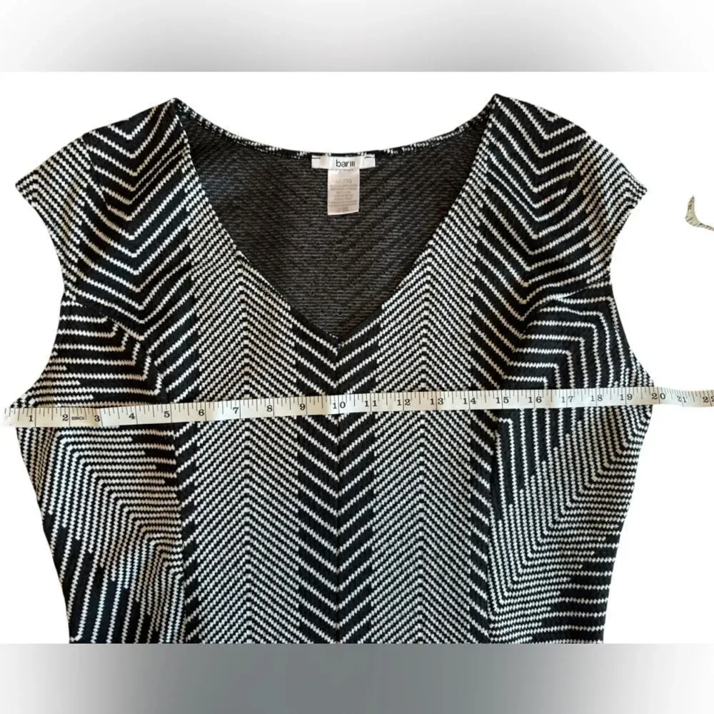 Bar III Women’s Black and White Sleeveless Geometric Pattern Dress Size XXL